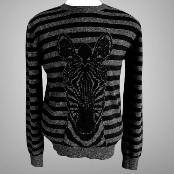 Hermes NWT Mens Crewneck Zebra Sweater EU Size S Wool Cashmere - Picture 9 of 11